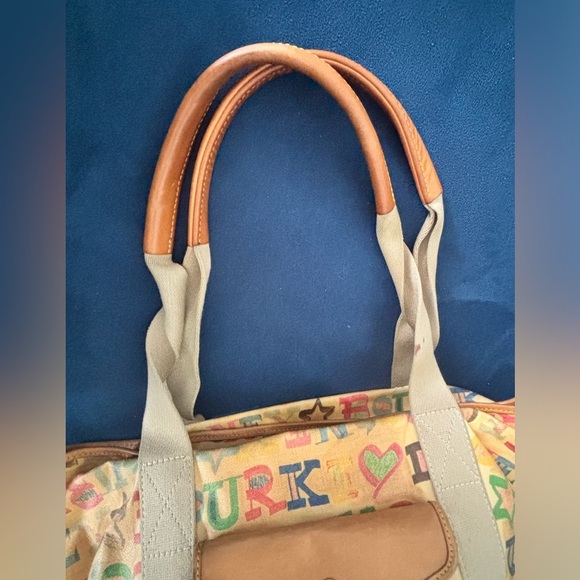 Vintage Y2K Dooney & Bourke Coated Rainbow Doodle Graffiti Handbag Purse Rare - Picture 11 of 16